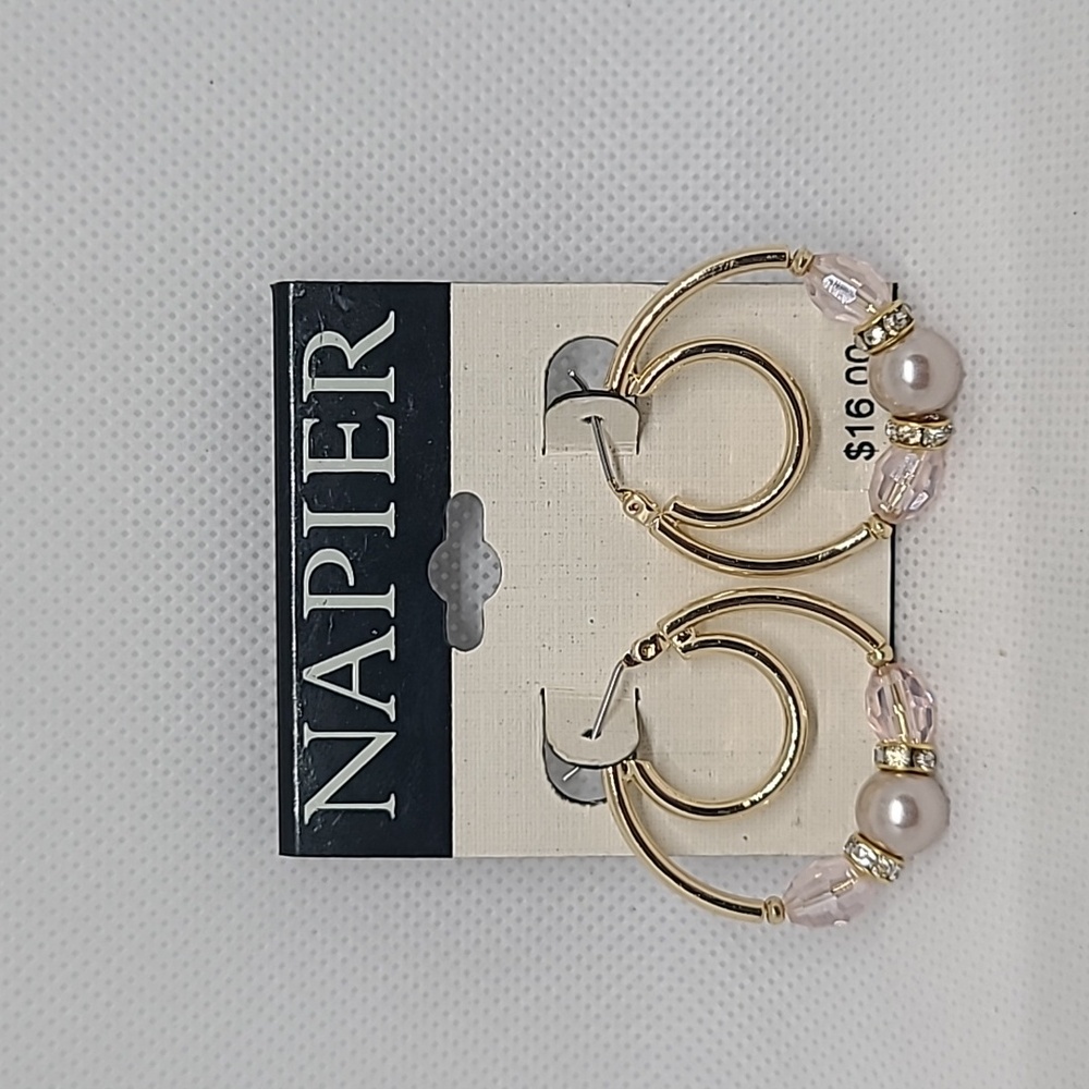 Napier dangling Gold Tone earrings